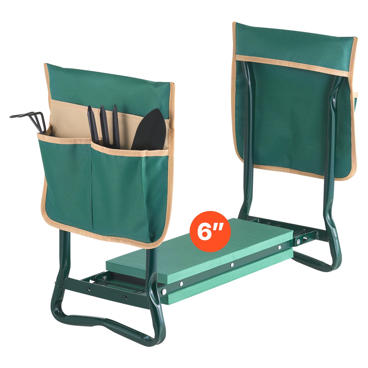 Garden Kneeler And Seat 6" EVA Pad Folding Garden Stool Heavy Duty Garden Bench_maomaolike.com
